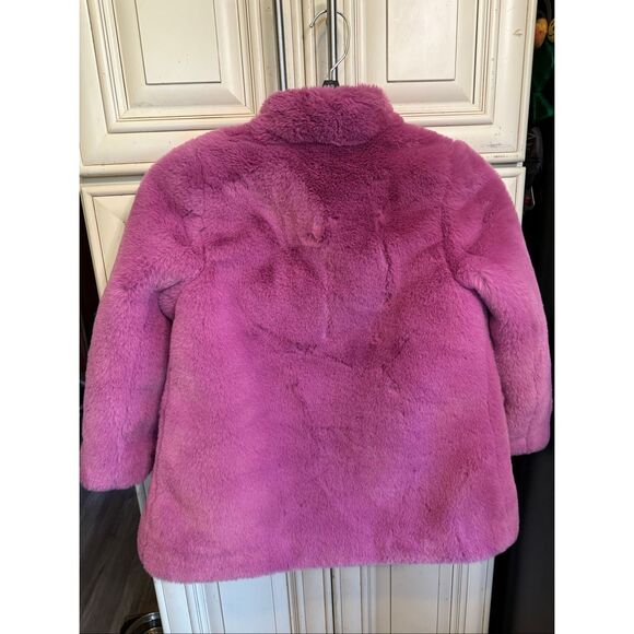 Crewcuts Girls Faux Fur Teddy Plush Double Breasted Coat Jacket Pink Size 6-7 - Picture 8 of 9